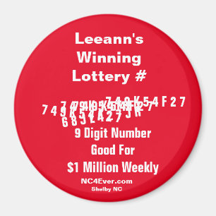 El imán número de la lotería ganadora de Leann