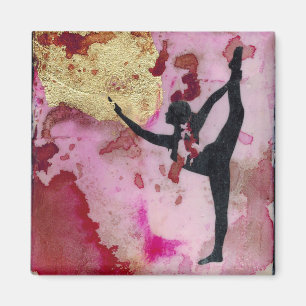 El imán original del cuadrado del chica de la yog