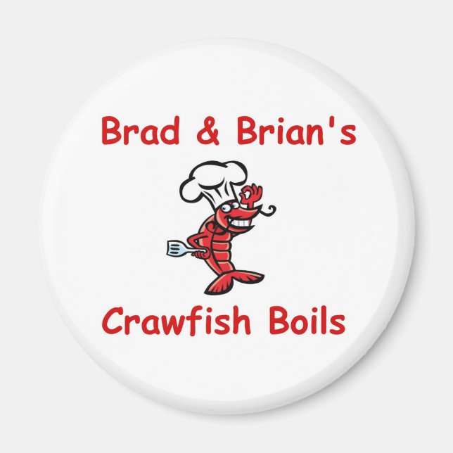 El imán refrigerador de Brad & Brian's Crawfish Bo (Frente)