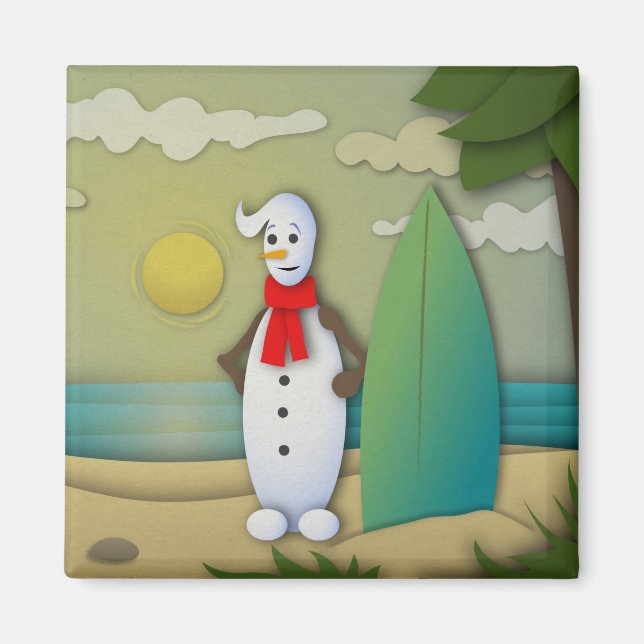 El imán Snowman en verano (Frente)