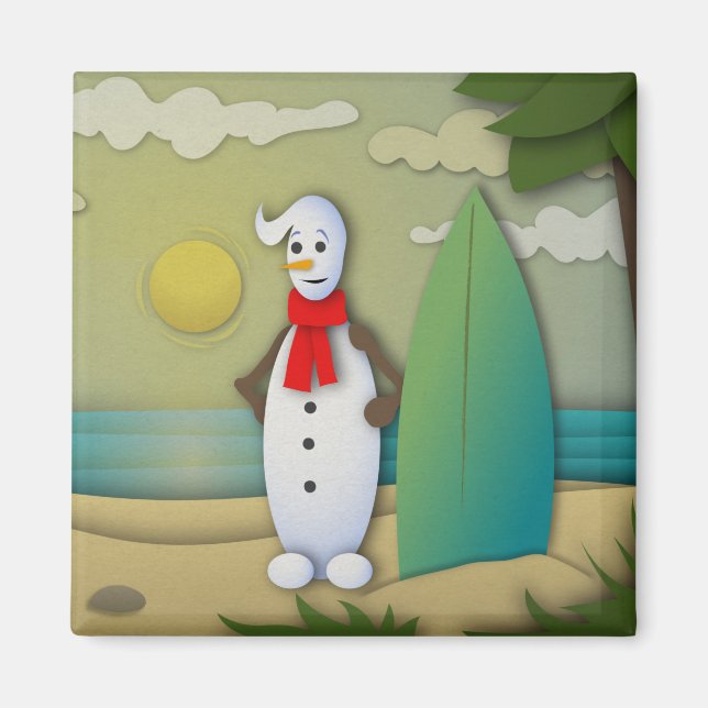 El imán Snowman en verano (Frente)