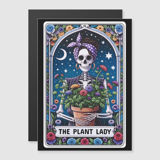 El imán Tarot Card "La Dama de la Planta" (Anverso/Reverso)