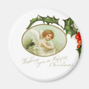El imán vintage de los Navidades felices de Ángel