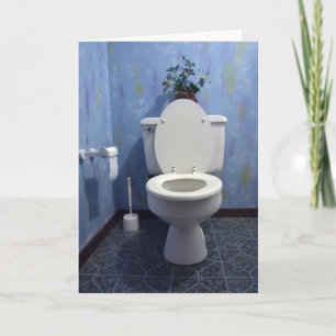 El inodoro en la tarjeta de saludo del baño