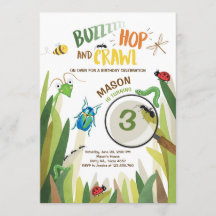 El insecto de la invitación del cumpleaños del