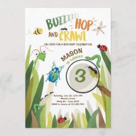 El insecto de la invitación del cumpleaños del