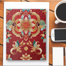 El intrincado rompecabezas floral chino tradiciona