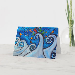 El invierno agita la tarjeta de Navidad