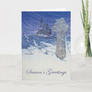 El invierno enrolla la tarjeta de Navidad