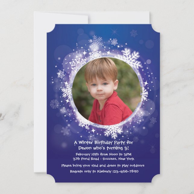 El invierno está aquí invitación de la foto (Anverso)