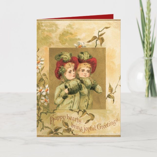 El invierno hermana la tarjeta de Navidad (Anverso)