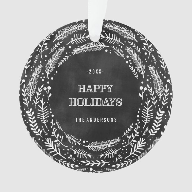 El invierno ramifica ornamento del día de fiesta (Anverso)