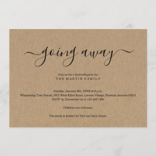 El ir lejos invitación el   Kraft rústico del