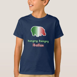 El italiano hambriento embroma la camiseta