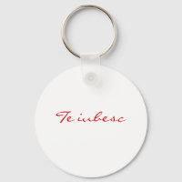 El iubesc en el llavero blanco y rojo