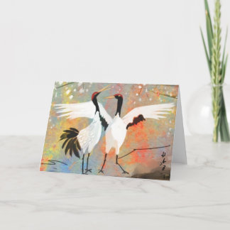 El japonés Cranes la tarjeta de felicitación