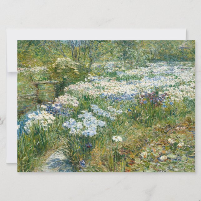 El jardín acuático (por Childe Hassam) (Anverso)