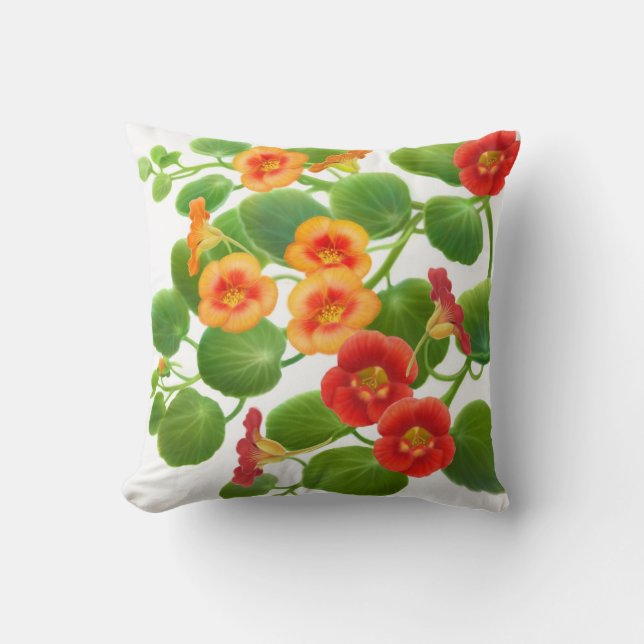 El jardín de la capuchina florece la almohada (Anverso)