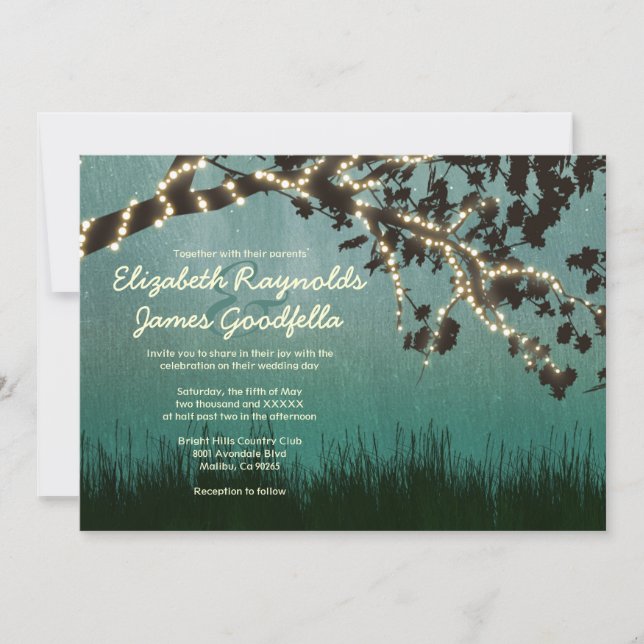 El jardín enciende invitaciones de la boda (Anverso)