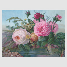 El jardín florece el papel seda