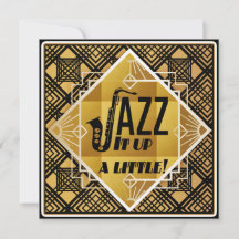 El jazz Art Deco aviva la invitación de Año Nuevo