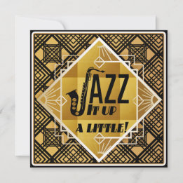 El jazz Art Deco aviva la invitación de Año Nuevo