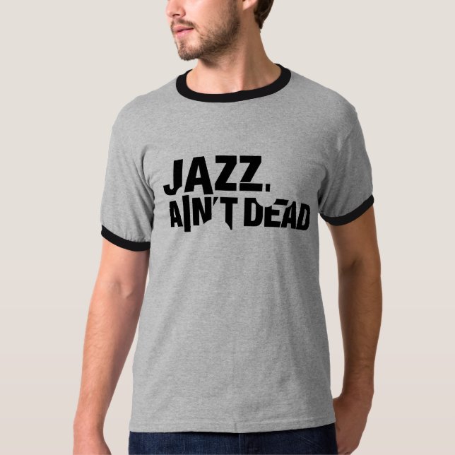 El JAZZ NO ES letras MUERTAS de la camiseta (Anverso)