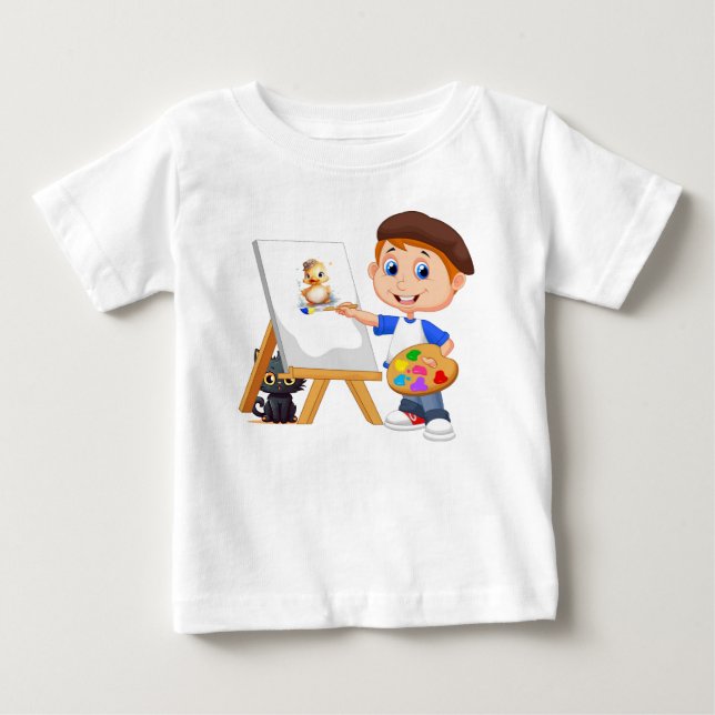 El joven artista y su camiseta de la camiseta del  (Anverso)