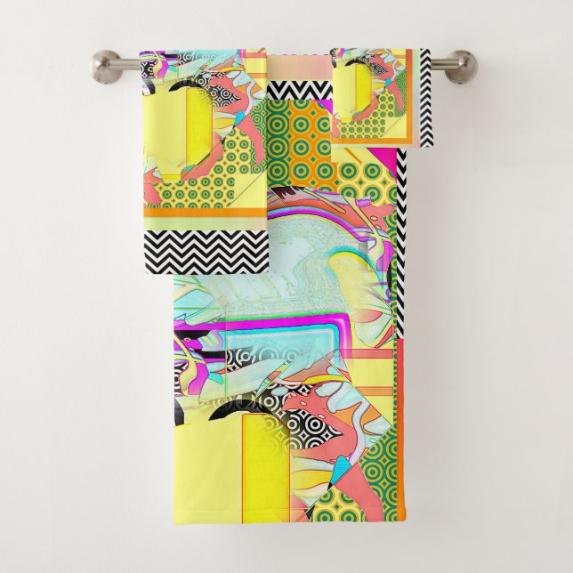 El juego de toallas de baño de la carrera de cabal (In situ)