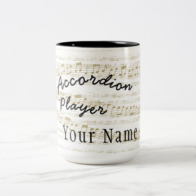 El jugador de acordeón gran taza con su nombre (Centro)
