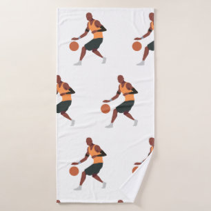 El jugador de baloncesto está jugando toalla de ba