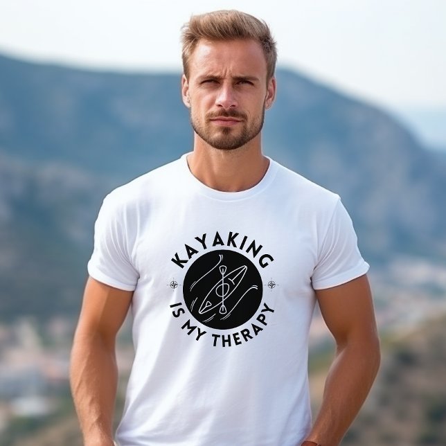 El kayak es mi terapia para la camiseta masculina (Subido por el creador)