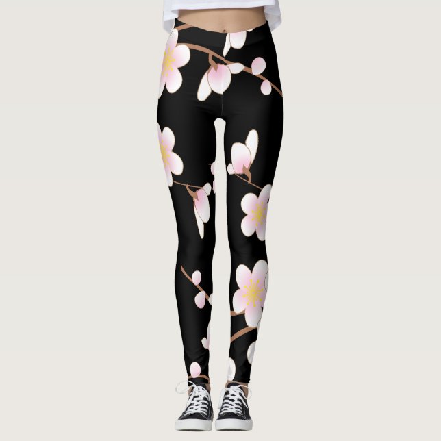 El Kimono japonés Patern C Leggins negro (Anverso)