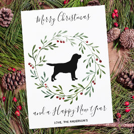 El Labrador Negro Elegante Perro Feliz Navidad