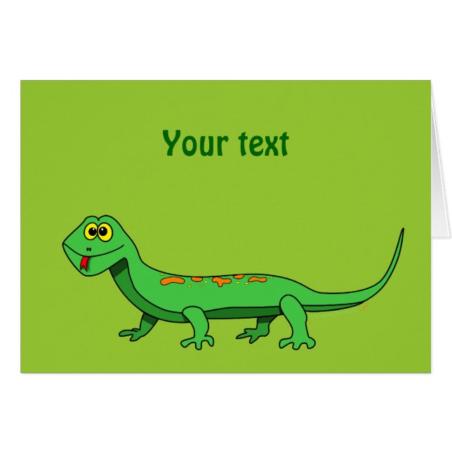 El lagarto verde lindo del dibujo animado embroma (Anverso (Horizontal))