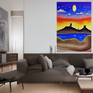 El lago en el desierto   Poster de arte de IA