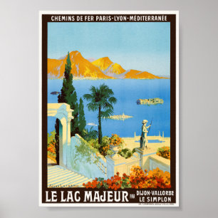 El Lago Mayor Francia Póster Vintage 1913