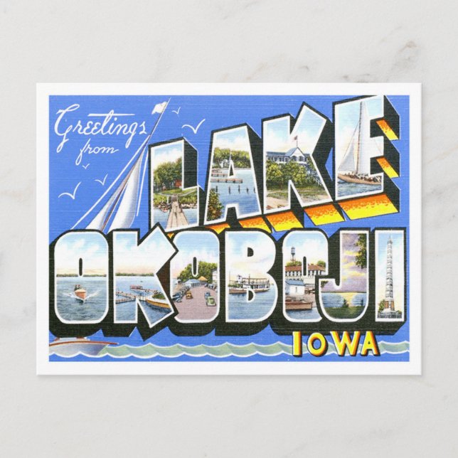 El lago Okoboji, la postal de las grandes letras d (Anverso)