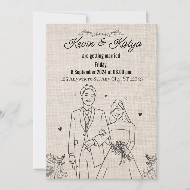 El lazo de toda una vida: una invitación de boda (Anverso)