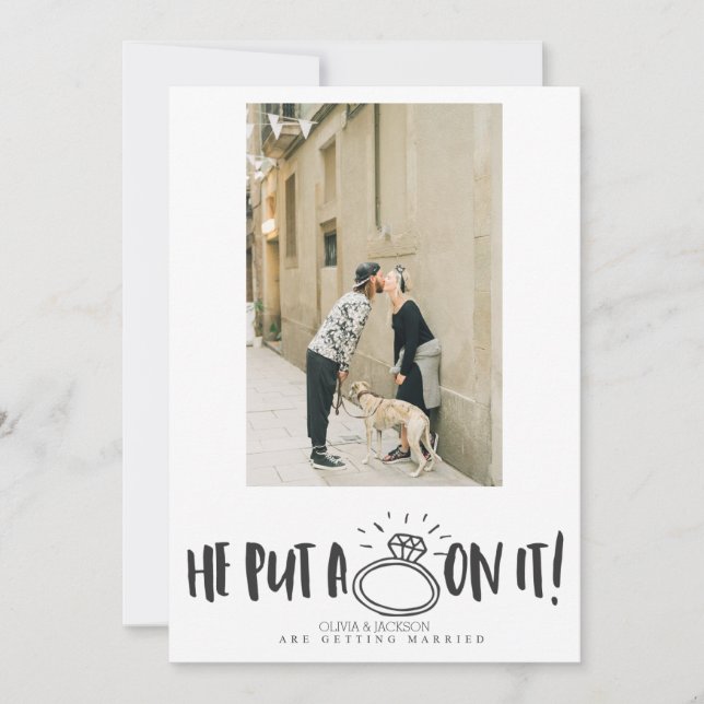 Él le puso un anillo en eso Foto Invitación de Gua (Anverso)