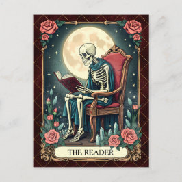 El lector, el esqueleto de la tarjeta Tarot de est