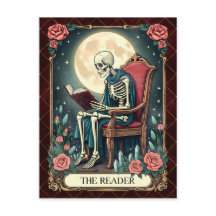 El lector, el esqueleto de la tarjeta Tarot de est