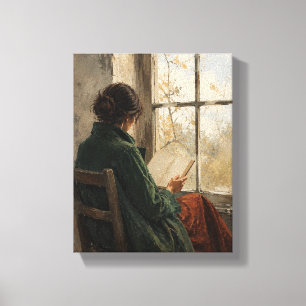 El Lector en el Abrigo Verde – Arte Figurativo