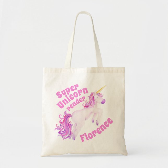 El lector estupendo del unicornio embroma la bolsa (Frente)