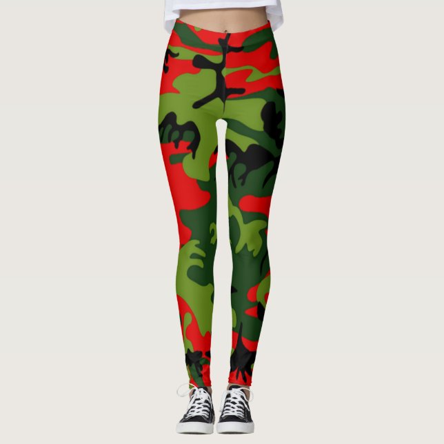 El legging rojo y verde de Camo (Anverso)