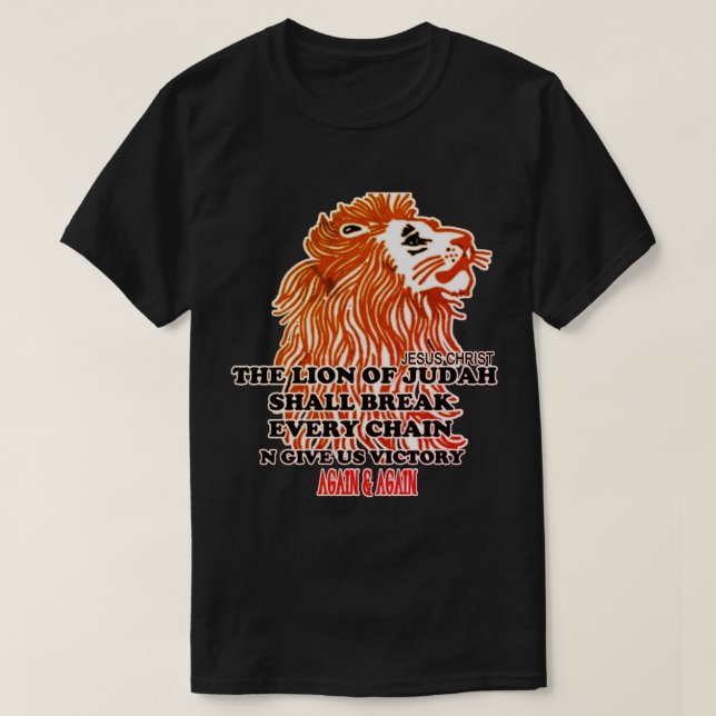 El león de la tribu de la camiseta cristiana de Ju (Diseño del anverso)
