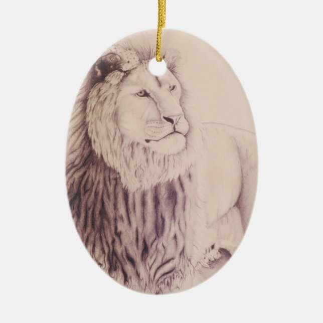 El león del ornamento de las Felices Navidad de (Frente)