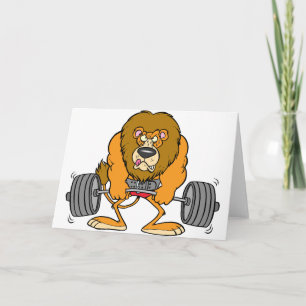 El león Lifing carga tarjetas de felicitación
