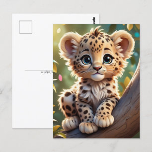 El leopardo del bebé en la jungla, postal