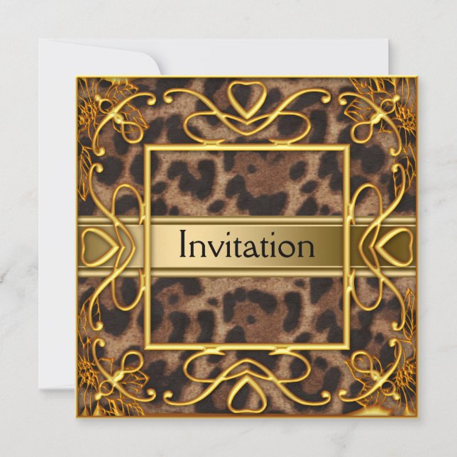 El leopardo dorado es cualquier invitación a una f (Anverso)